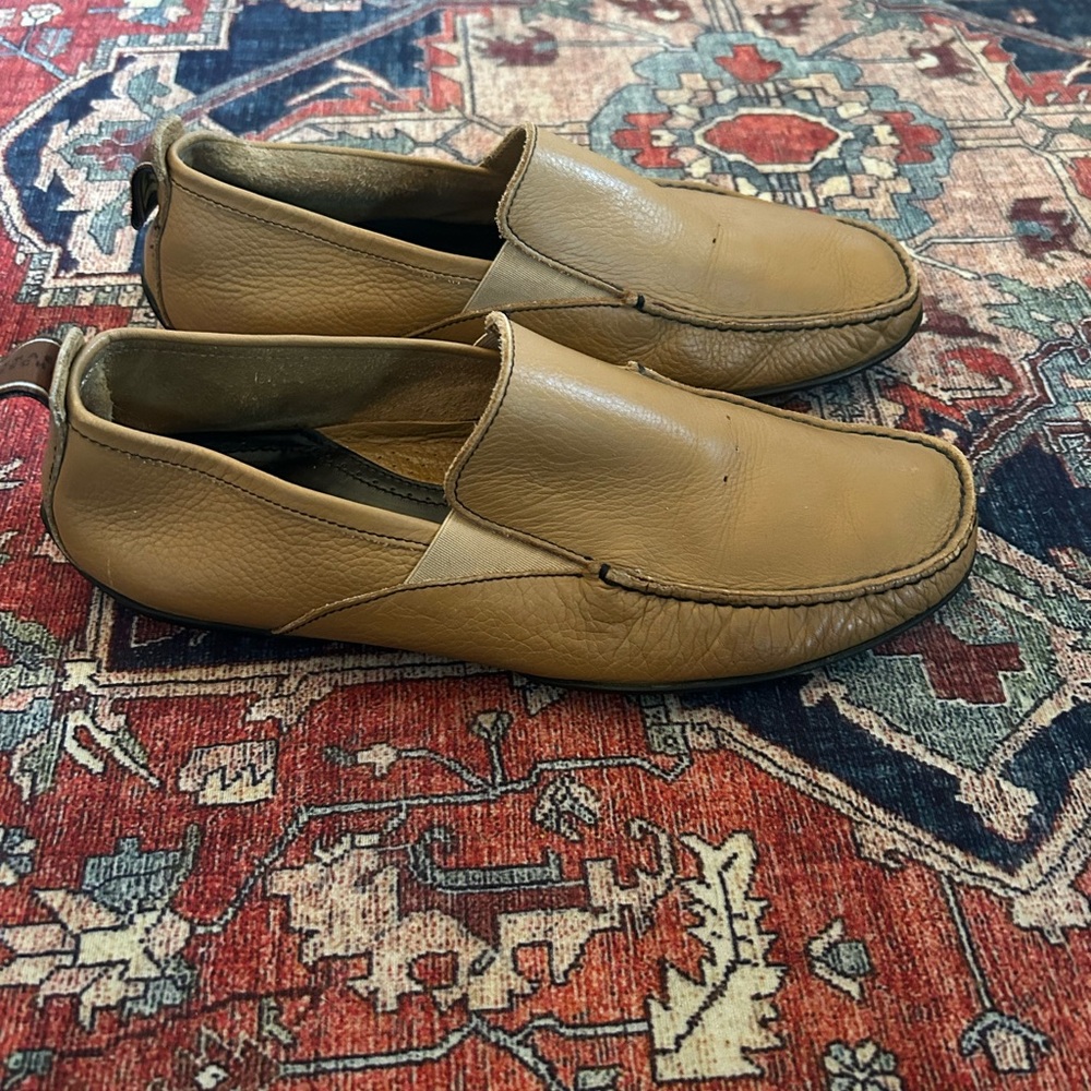 Toschi Tan Pebbles Leather Drivers, Size 8
